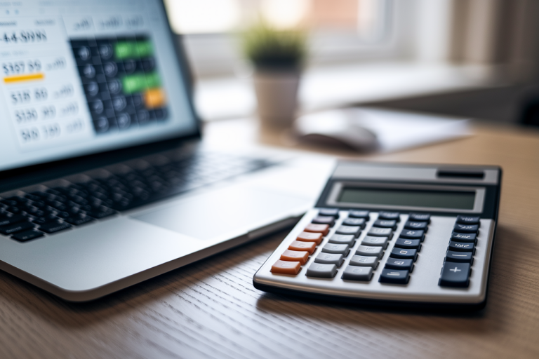 calculatrice-ecran-impots-bureau-bois
