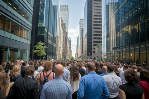 foule-diverse-quartier-financier-gratte-ciel