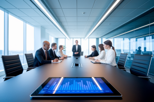 bureau-moderne-equipe-diverse-tablette