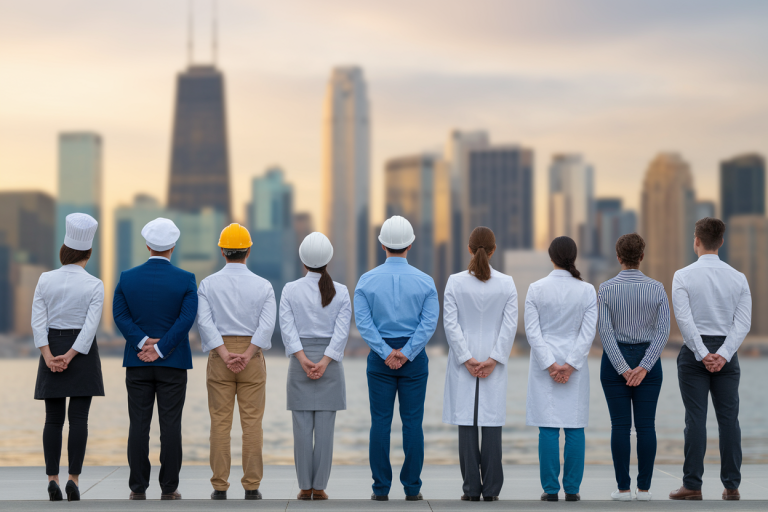 groupe-professionnels-cuisinier-ouvrier-medecin