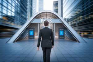 personne-dos-banque-futuriste-ecrans