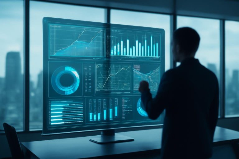 bureau-moderne-ecran-ville-skyline