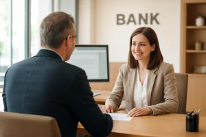 client-dos-banque-moderne-écran