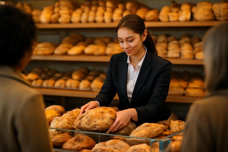 femme-boulangerie-pain-frais-etageres