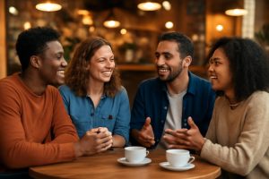 groupe-personnes-cafe-conversation-animée