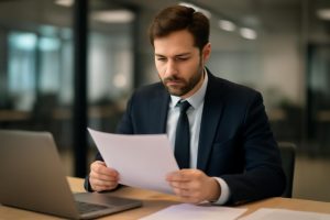 professionnel-lisant-documents-bureau-moderne